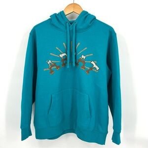 Ariat Sunrise Turquoise Blue Graphic Hoodie Size Xl